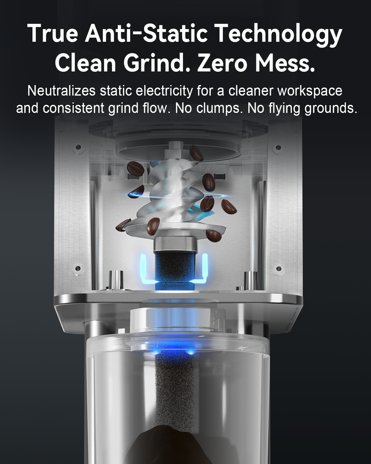 MOKKOM Coffee Grinder, Anti-static Conical Burr Coffee Bean Grinder, Adjustable Electric Burr Mill with 31 Precise Settings for Espresso/Drip/Pour Over/Cold Brew/French Press Coffee Maker