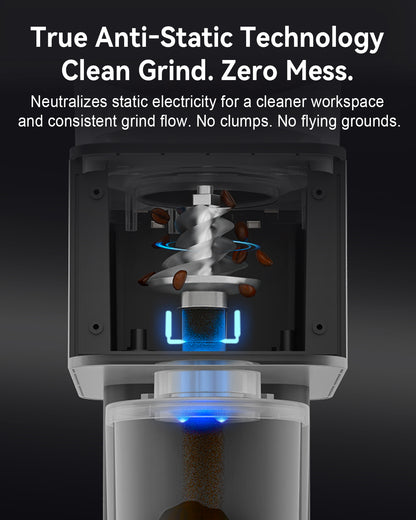 MOKKOM Coffee Grinder with Removable Coffee Scale via Bluetooth Connectivity, Anti-static Conical Burr Coffee Bean Grinder, 31 Precise Settings for Espresso/Drip/Pour Over/Cold Brew/French Press