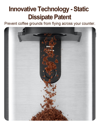 MOKKOM Coffee Grinder with Removable Coffee Scale via Bluetooth Connectivity, Anti-static Conical Burr Coffee Bean Grinder, 31 Precise Settings for Espresso/Drip/Pour Over/Cold Brew/French Press