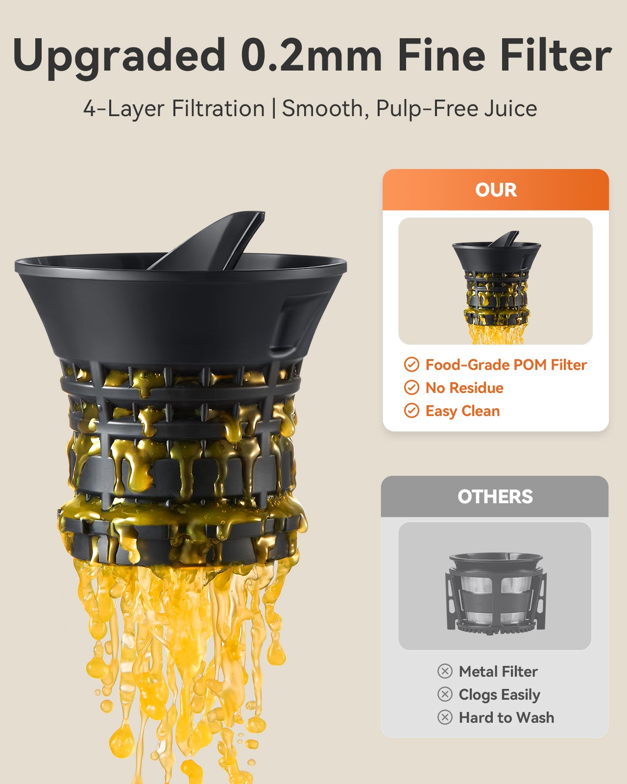 MOKKOM Cold Press Juicer, Updated Large Feed Chute Juice Extractor Machine, High Juice Yield, Slow Masticating Juicer Fit Whole Fruits Vegetables, Black
