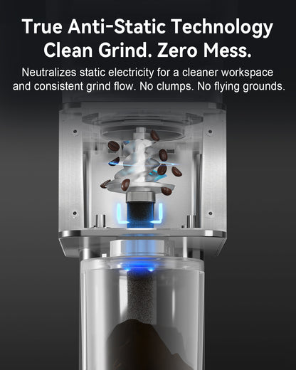 MOKKOM Coffee Grinder with Removable Coffee Scale via Bluetooth Connectivity, Anti-static Conical Burr Coffee Bean Grinder, 31 Precise Settings for Espresso/Drip/Pour Over/Cold Brew/French Press