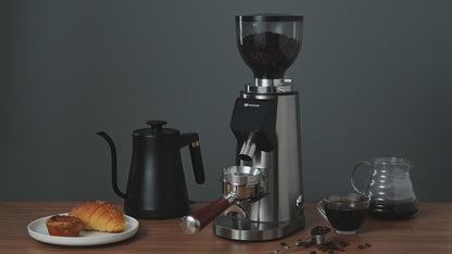 MOKKOM Professional 64mm Flat Burr Coffee Grinder with 100 Grind Settings, All-Metal Stainless Steel Body, Coffee Bean Grinder with Adjustable Electronic Timer, Anti-Static, LED Display